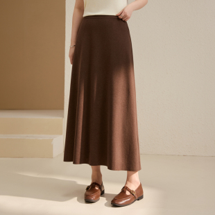 【焦糖可可】加绒加厚针织半身裙纤莉秀大码女装胖mm2025秋装新款
