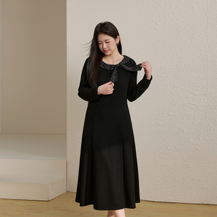 【波点系带领连衣裙】纤莉秀大码女装法式优雅长裙胖mm2026春新款