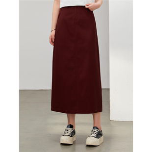 【午茶小调】莱赛尔棉混纺开叉半身裙纤莉秀大码女装胖mm夏装新款