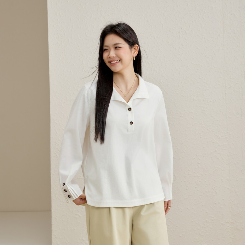 【舒适莱赛尔衬衫】纤莉秀大码女装简约翻领上衣胖mm2026春装新款