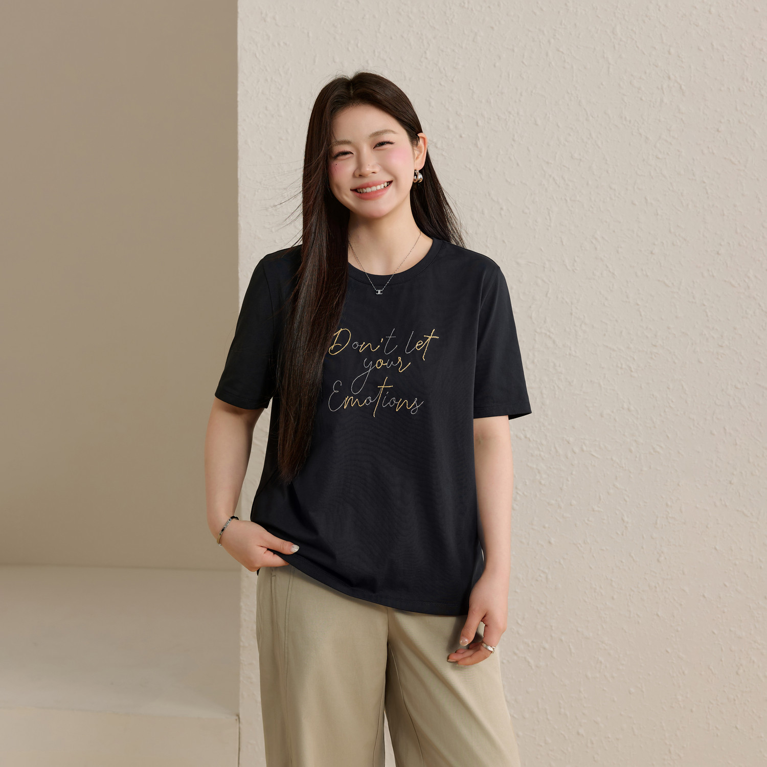 【温叙时光套装】宽松百搭休闲两件套纤莉秀大码女装胖mm夏季新款