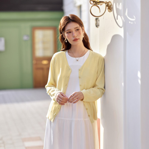 【慵懒气质薄针织衫】纤莉秀大码女装韩系温柔风开衫胖mm春装新款