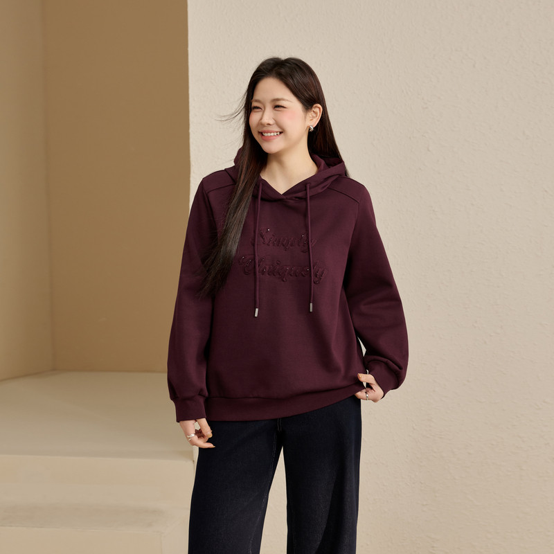 【抓毛卫衣】纤莉秀大码女装潮流百搭连帽正肩上衣胖mm2025冬新款,女装/女士精品,大码内搭,淘宝优惠券,粉丝福利购,淘宝优惠卷