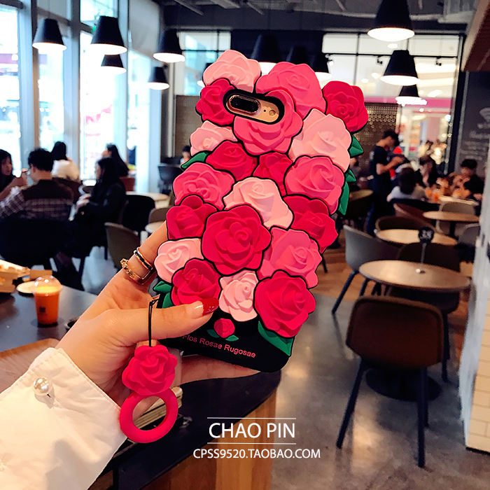 Babyͬ¿îÁ¢Ìåõ¹å»¨iphone6/X/8plusÊÖ»ú¿ÇÆ»¹û7plus¹è½ºÌ×6sÅ®¿î