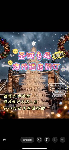 【全球酒店4-6折代订】在线秒回Booking低价代订圣诞特惠房型任选