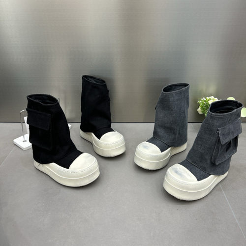 欧货早春新款牛仔布平底裤管靴口袋装饰休闲简约短筒靴女靴子美鞋
