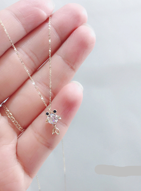 14k包金小众金鱼项链女测试推荐