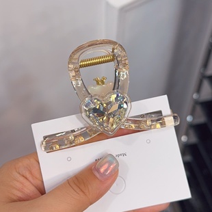 超闪爱心水晶醋酸小熊AB版【抓夹发夹】韩国东大门发饰8cm鲨鱼夹