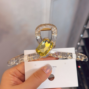 【晶莹剔透黄水晶】13cm超闪抓夹韩国发饰发抓发夹发卡亚克力