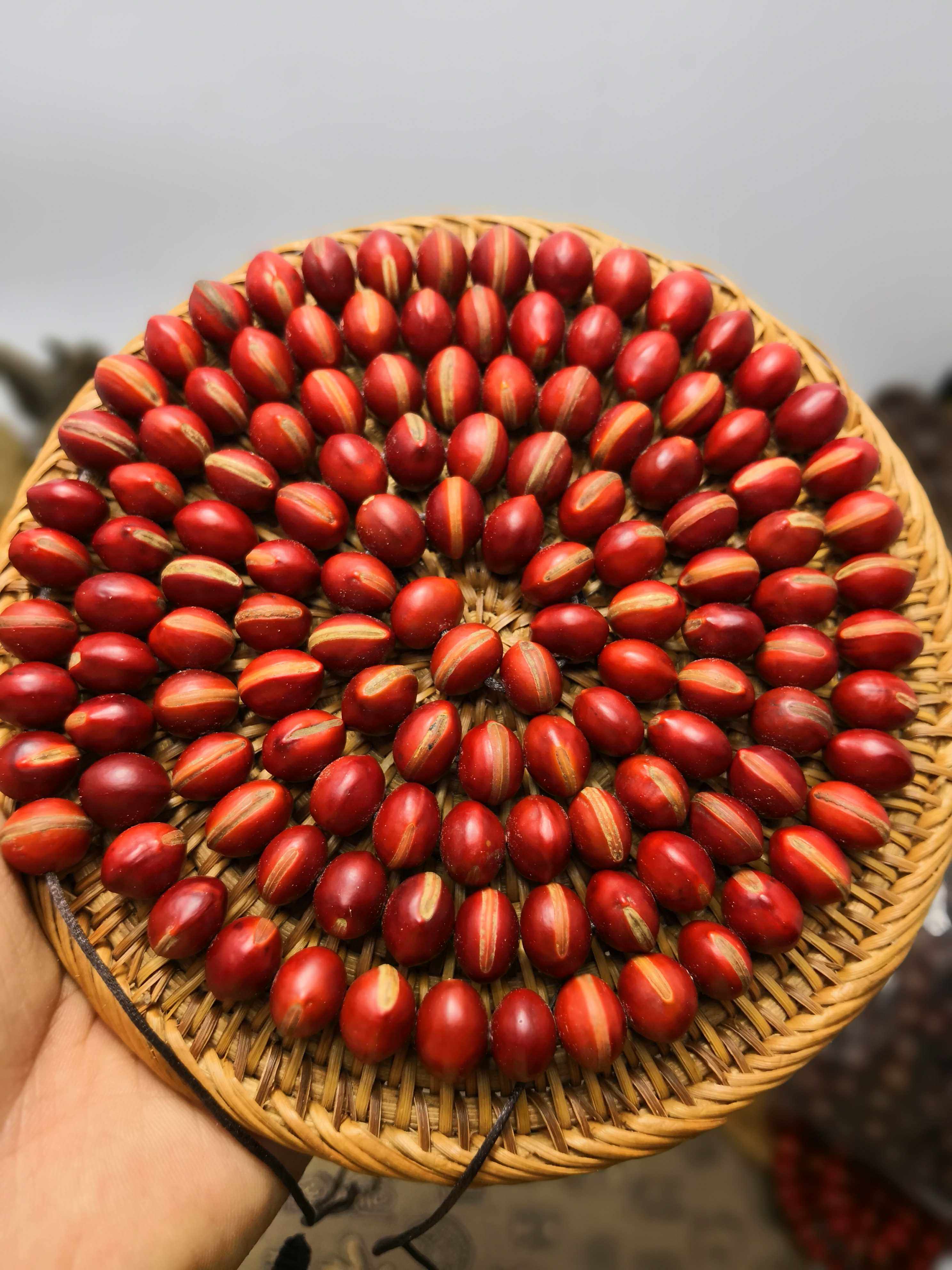 手工红木鱼108佛珠 巴西红木鱼果佛珠 菩提佛珠 日进斗金紫金钵盂