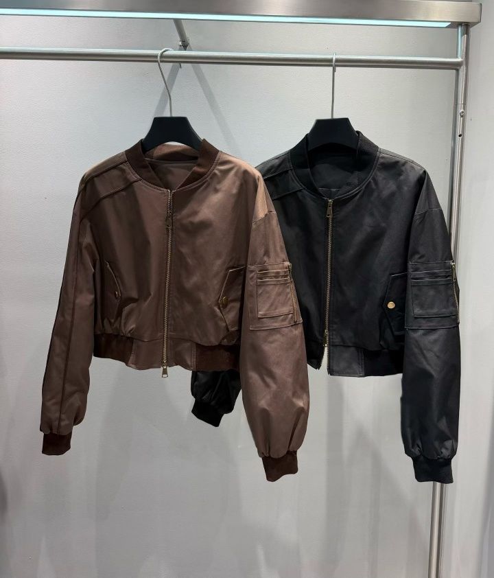 欧洲站2026年新款秋季甜酷修身显瘦拉链长袖拼接外套棒球服上衣女