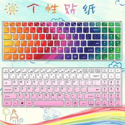 适用于雷柏E9100P 9300T 9300G 9060M KM660键盘贴按键贴纸撞色卡通可爱个性装饰无线键盘E9300P