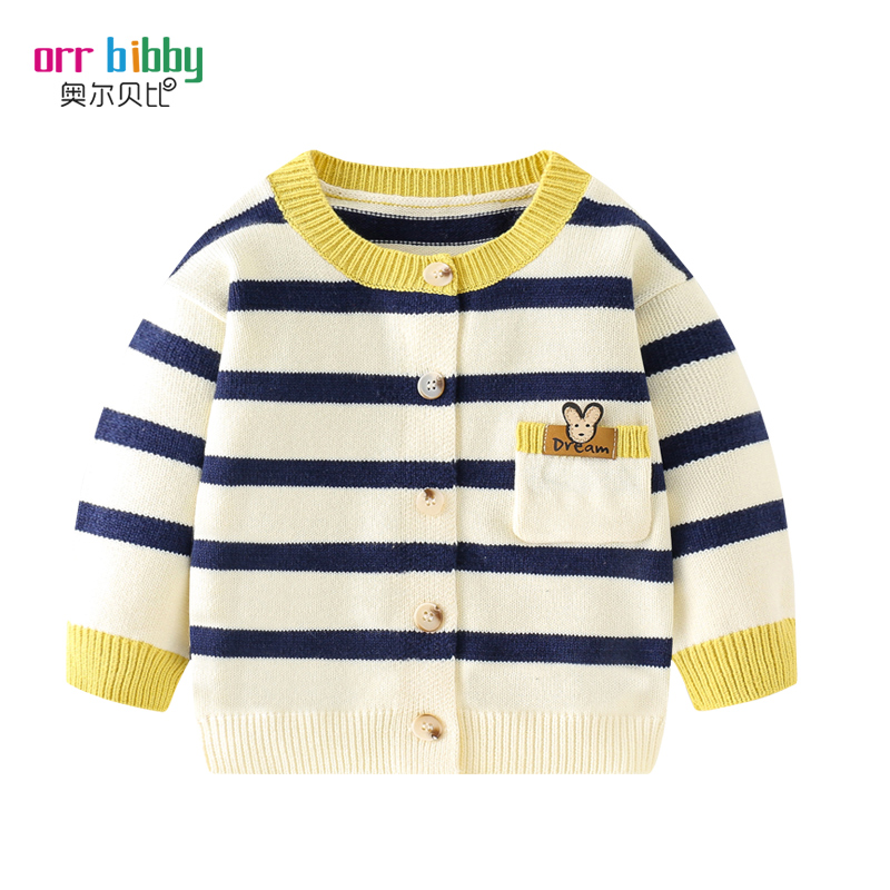 男宝宝秋冬毛衣外套加绒针织开衫