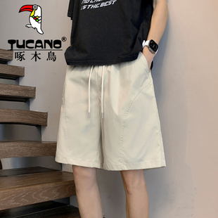 冰丝速干短裤 子宽松五分中裤 男夏季 运动休闲篮球裤 薄款 啄木鸟美式