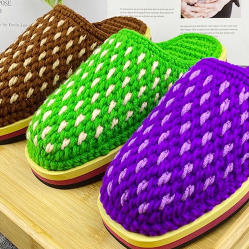 手工牛奶棉线成品拖鞋防滑耐磨婚嫁居家男女毛线拖鞋成品一件包邮,居家布艺,居家婚庆拖鞋,淘宝优惠券,粉丝福利购,淘宝优惠卷