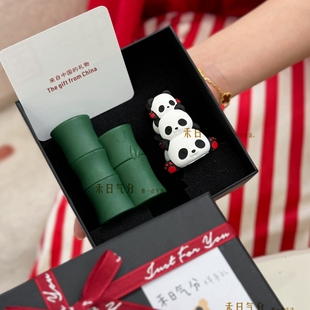 禾日气分·手绘国宝竹报熊猫香薰石膏摆件送老外国人广交会伴手礼