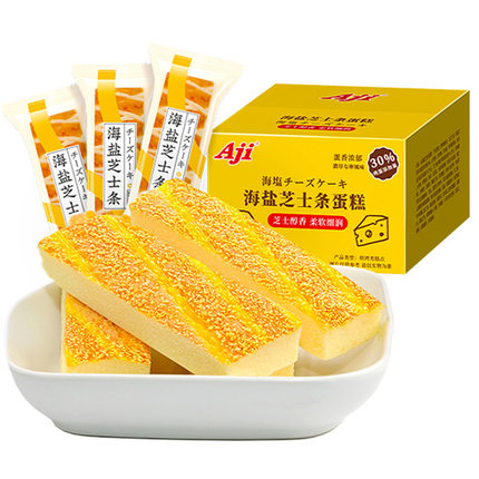 Aji 海盐芝士条蛋糕早餐懒人速食面包整箱500g 休闲零食品糕点心