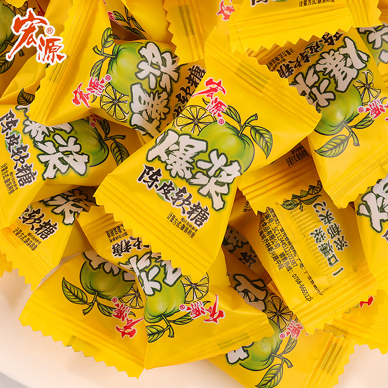 宏源爆浆夹心陈皮糖软糖网红