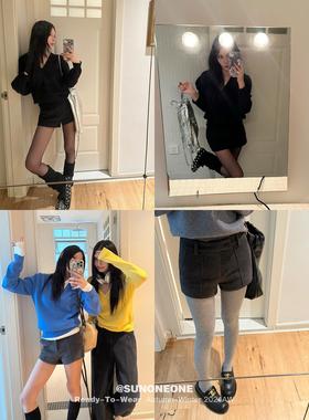 【现货】SUNONEONE 休闲呢料短裤女夏季2025新款直筒气质休闲裤