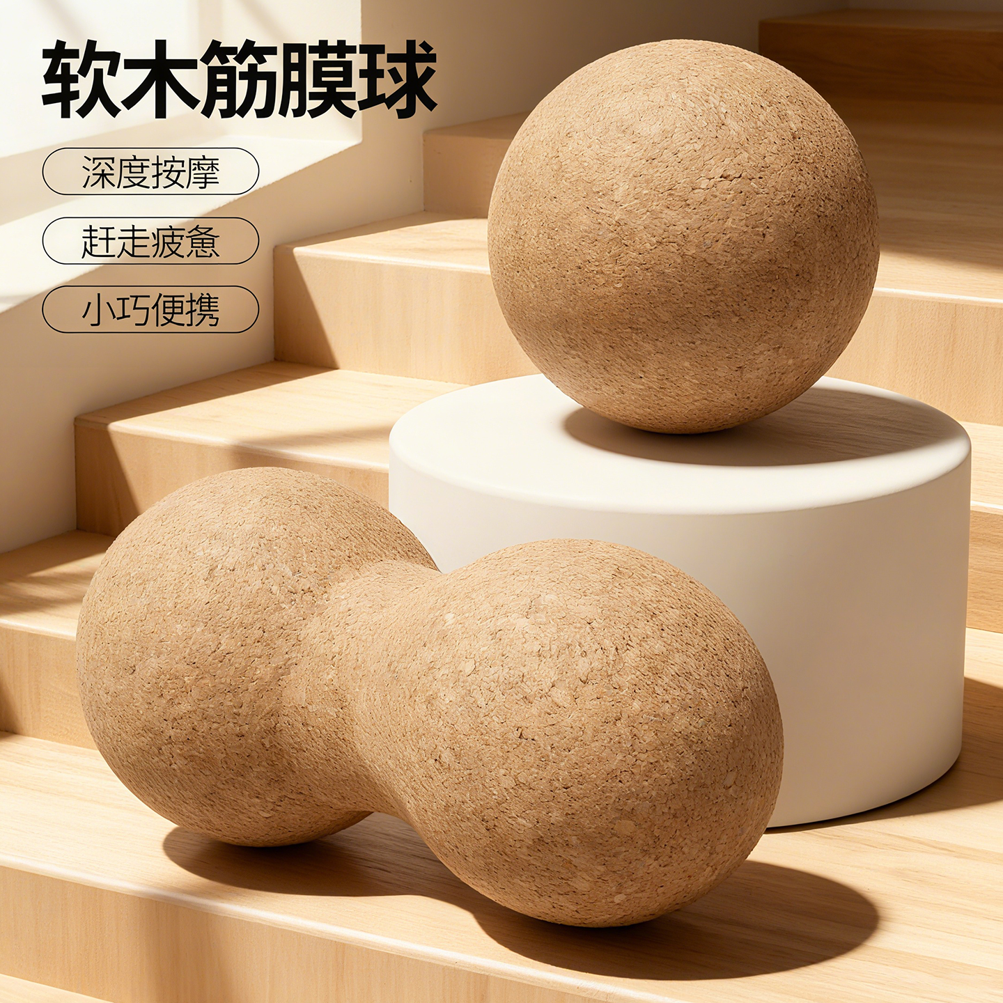 筋膜球软木花生球足底足弓按摩球