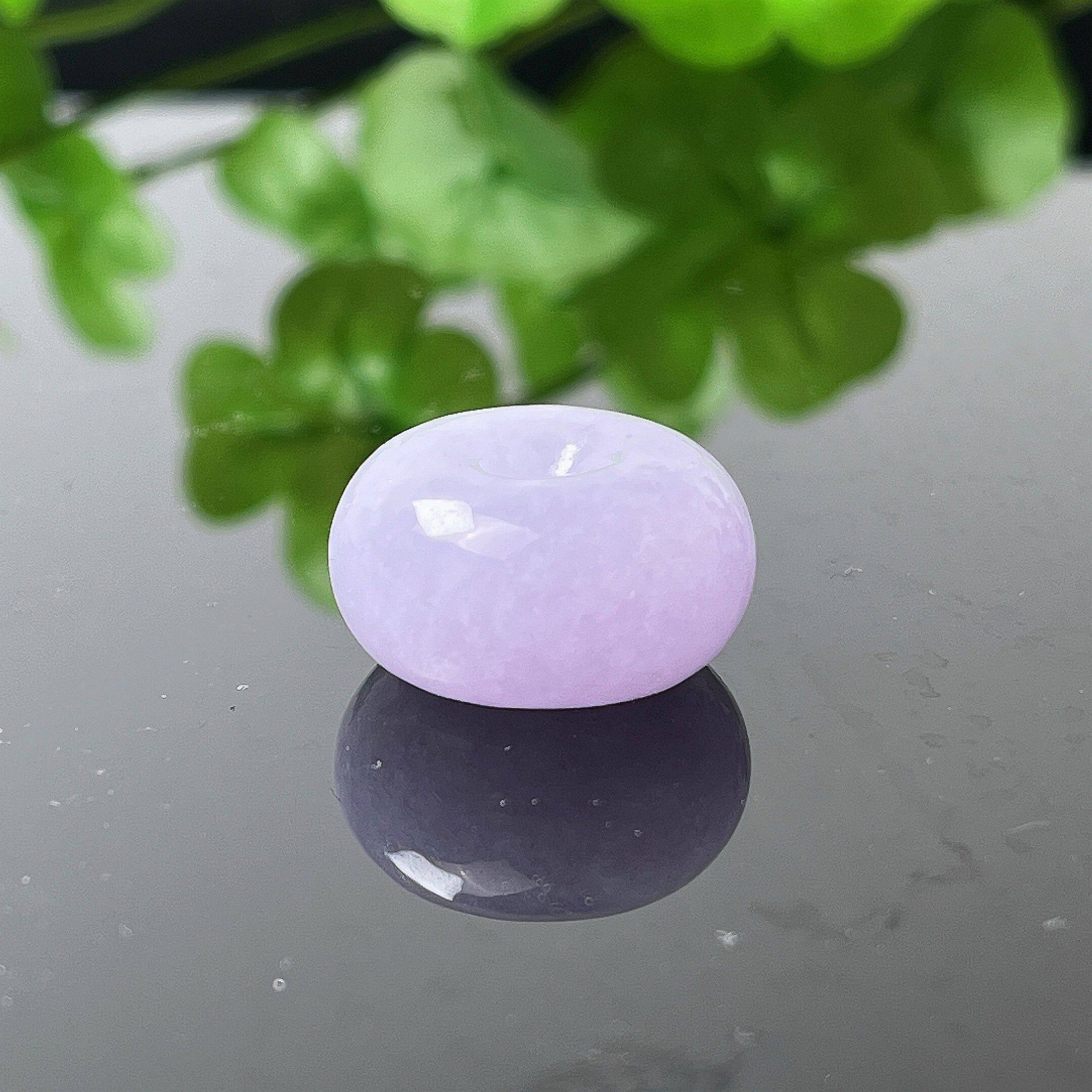 缅甸天然翡翠A货珠宝玉石带证书 老坑种水润紫罗兰平安扣吊坠