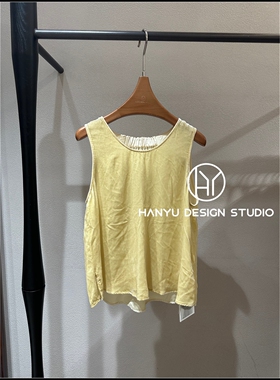 【韩钰DESIGN】26夏季新款 桑蚕丝明媚感穿搭黄色无袖背心女