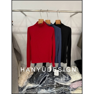 打底 100%羊毛极简风高领针织衫 韩钰DESIGN