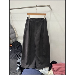加绒大阔腿休闲裤 通勤简约风弯刀裤 女 韩钰DESIGN