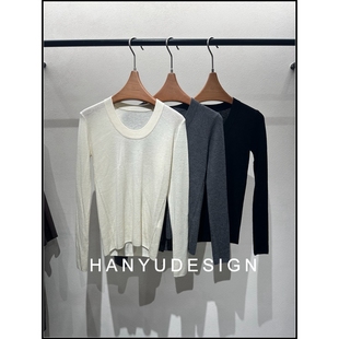 上衣女 100%超细羊毛U领亲肤舒适打底针织衫 韩钰DESIGN