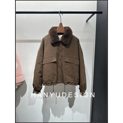 韩钰DESIGN工装风水貂毛领绒服