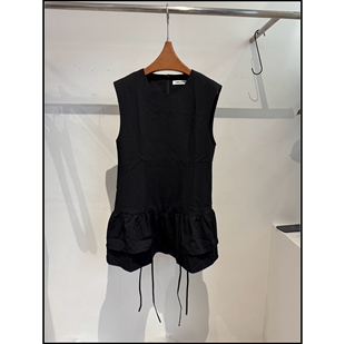 黑色无袖 26早春新款 花边蛋糕连衣裙女 韩钰DESIGN