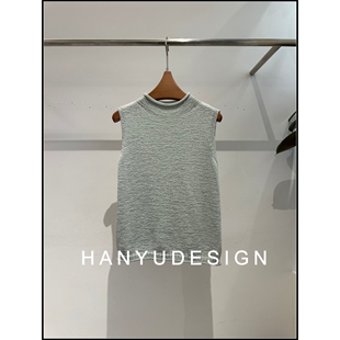 绿色极简风针织无袖 26早春新款 背心女 韩钰DESIGN