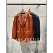 绵羊皮设计感百搭西装 26早春新款 皮衣女 韩钰DESIGN
