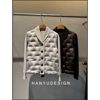 韩钰DESIGN山羊绒V领羽绒服