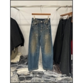 女 做旧涂喷泼墨设计感直筒牛仔裤 韩钰DESIGN 个性