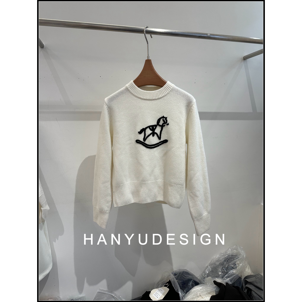 温柔风洋气提花针织衫毛衣