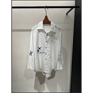 简单刺绣印花宽松百搭衬衫 26早春新款 女 韩钰DESIGN
