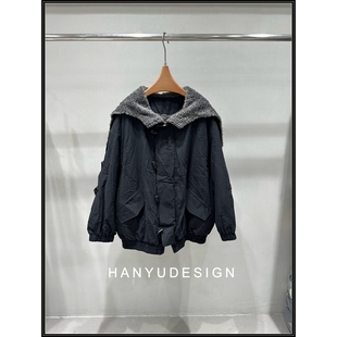 风毛领派克加厚保暖棉服外套 工装 韩钰DESIGN