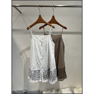 温柔文艺风蕾丝花边拼接吊带背心女 26早春新款 韩钰DESIGN