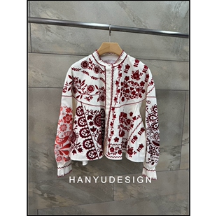 民族风重工刺绣印花圆领短外套女 26早春新款 韩钰DESIGN