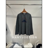 T恤女 复古休闲风圆领字母印花长袖 韩钰DESIGN 美式