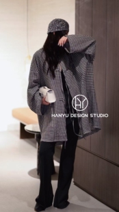 私信询价 2026早春新款 洋气千鸟格衬衫 女休闲外套 韩钰DESIGN