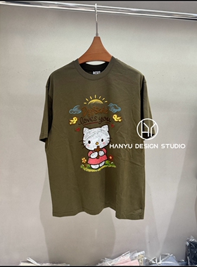 【韩钰DESIGN】26夏季新款 绿色可爱风印花短袖T恤女