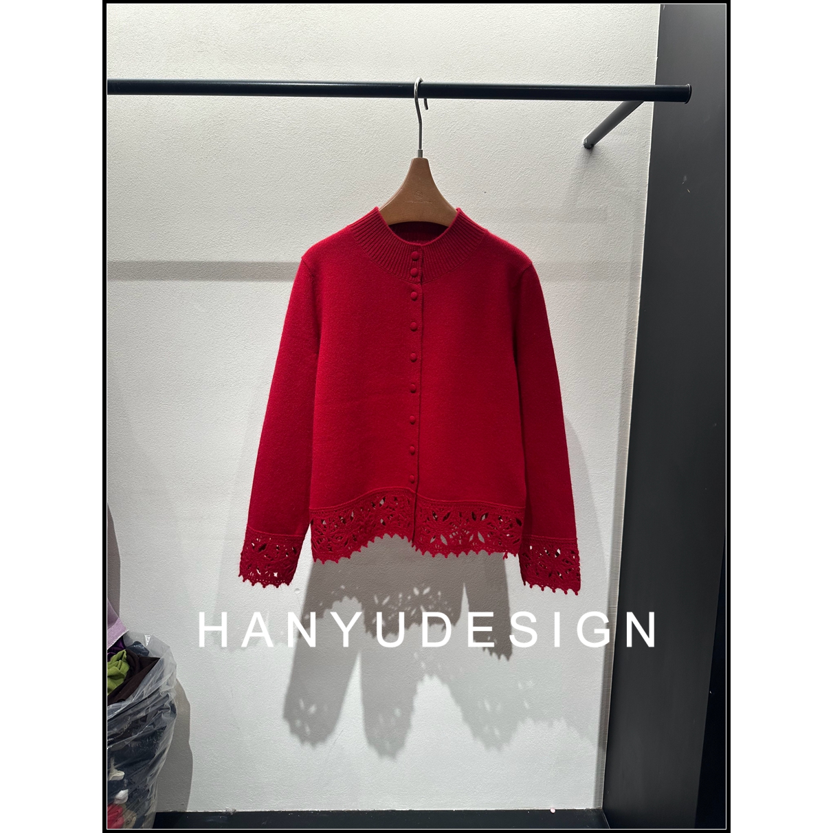 韩钰DESIGN100%山羊绒针织开衫