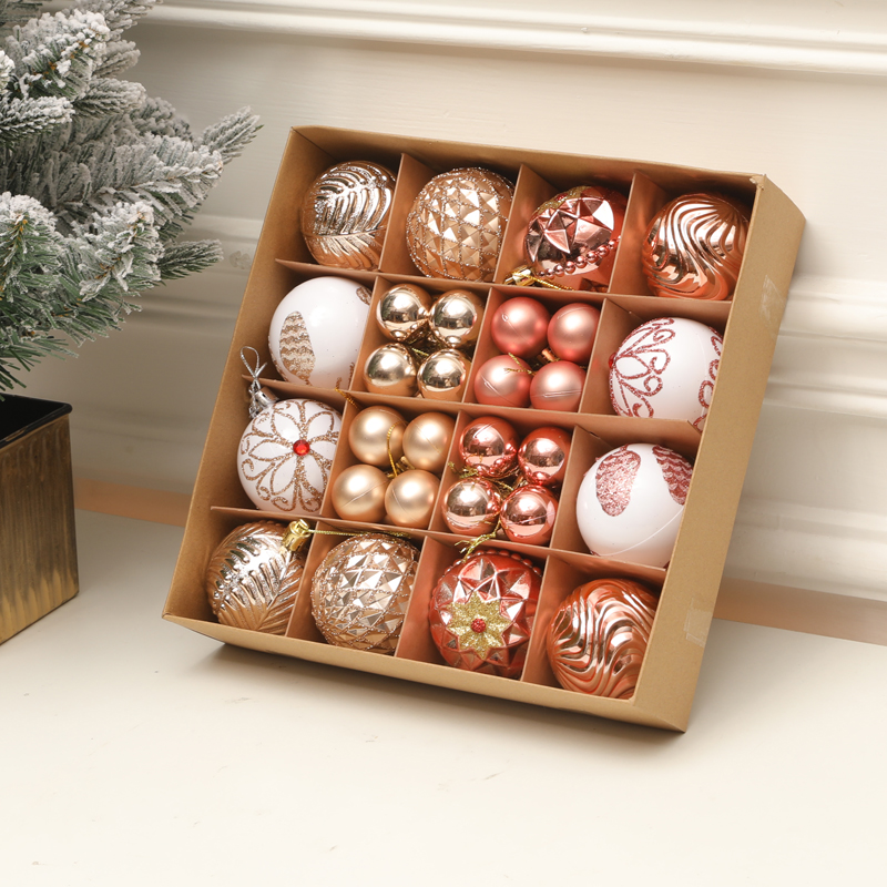 圣诞树装饰品多多包装饰球70只桶装彩球圣诞树挂件亮光球圣诞球