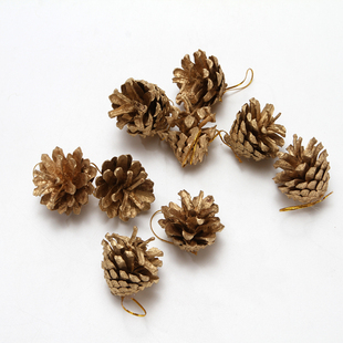 摆件 松果 3cm金色松果 饰品 圣诞树装