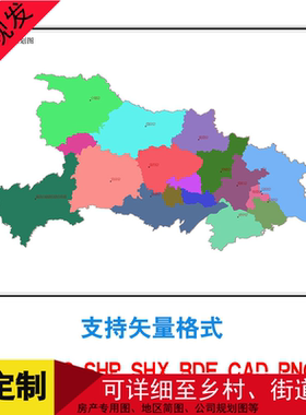 湖北区域规划图定制年电子版地图 多种格式 装饰画图片矢量素卫星
