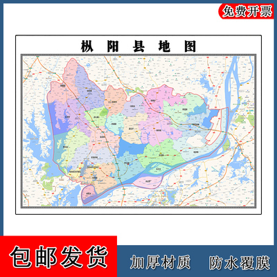 枞阳县地图高清贴图安徽省铜陵市新版大幅客厅办公室墙画路线