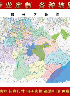 2025年宁波市鄞州区地图贴图办公室街道装饰画卫星