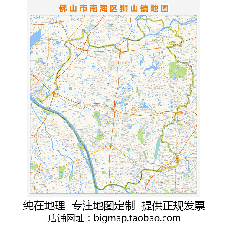 佛山市南海区狮山镇地图2025版  定制企事业办公区会议室贴图